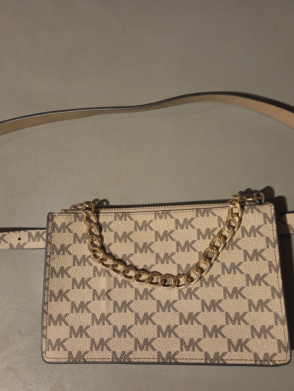 Michael Kors Tan Logo Chain-Handle Crossbody Bag